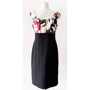 Elie Tahari for Nordstrom Jordana Floral Silk Cap Sleeve Dress Size 10